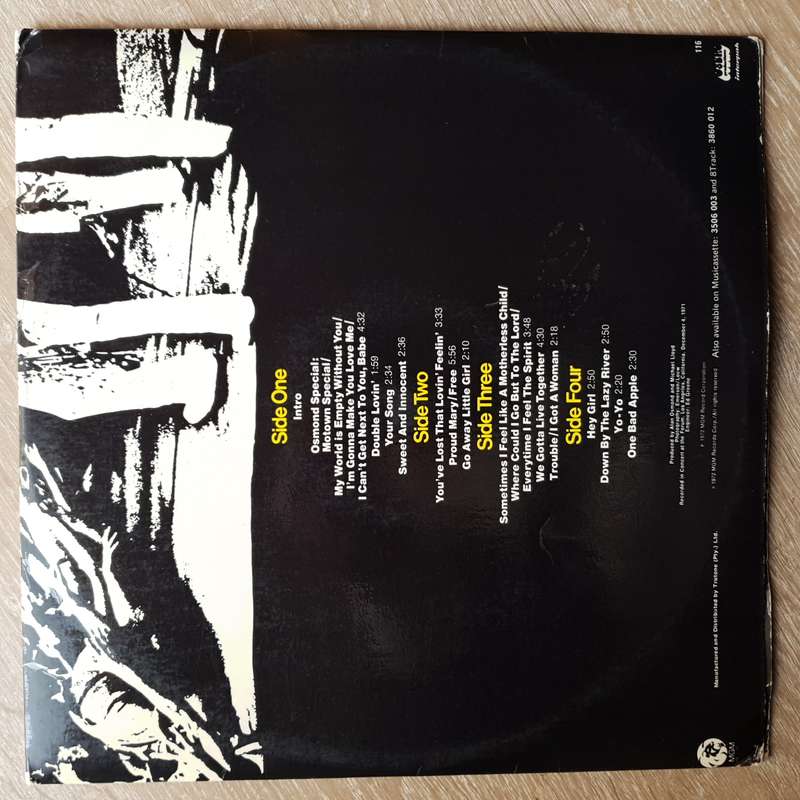 The Osmonds  Live - Featuring Donny Osmond and Little Jimmy Osmond -  Vinyl LP Record - Ver...