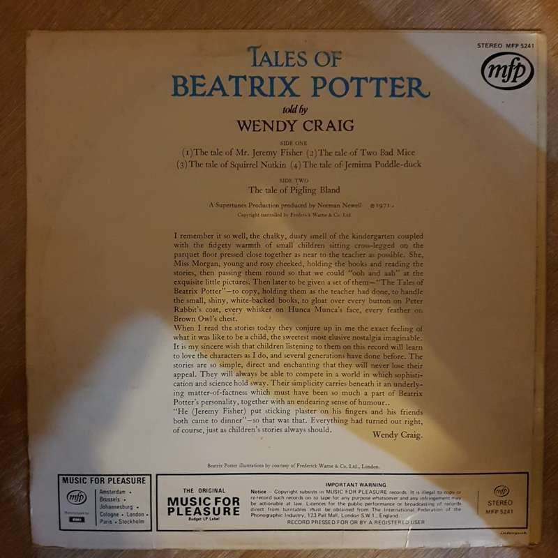 Tales Of Beatrix Potter - Vinyl LP Record - Opened  - Very-Good Quality (VG)
