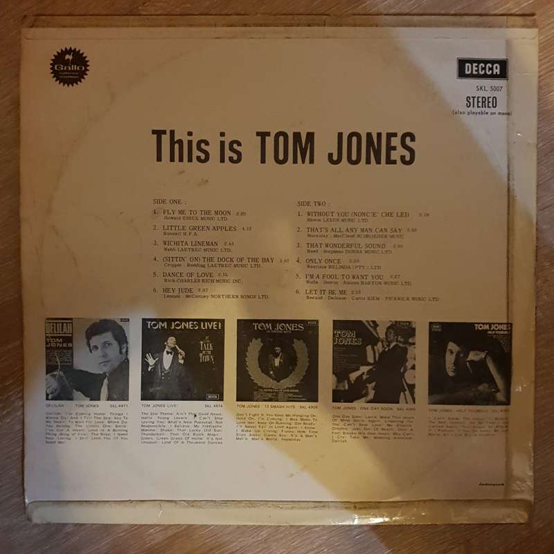 This is Tom Jones - Vinyl LP Record - Opened  - Good Quality (G)