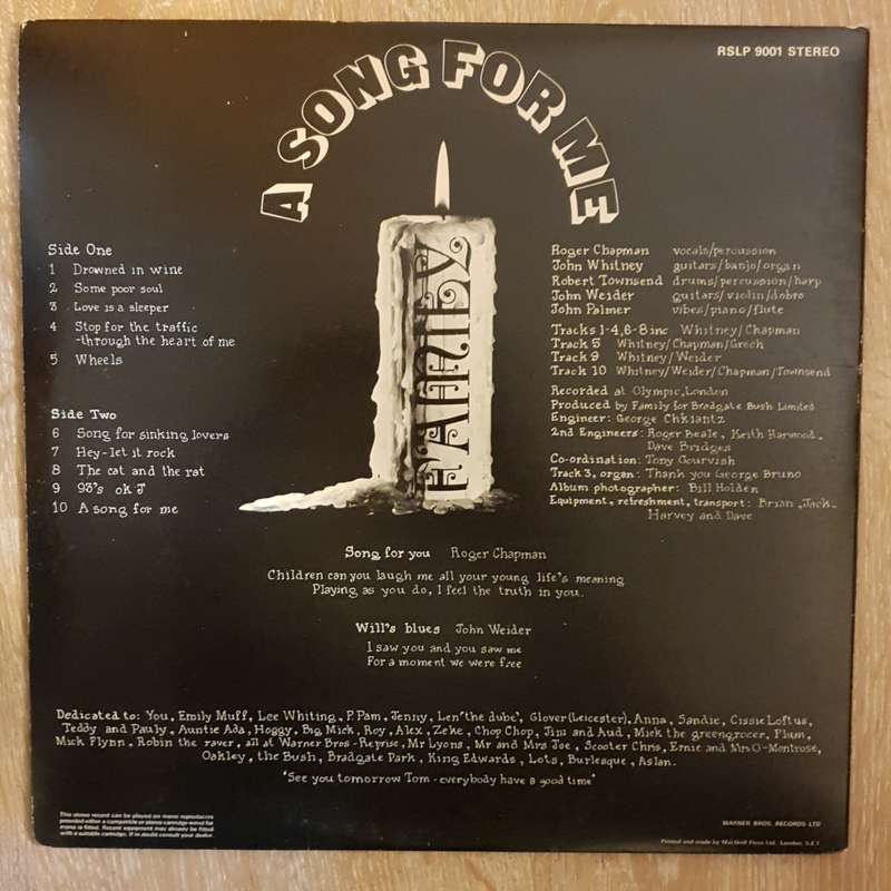 Family  A Song For Me - Vinyl Record - Opened  - Very-Good+ Quality (VG+)