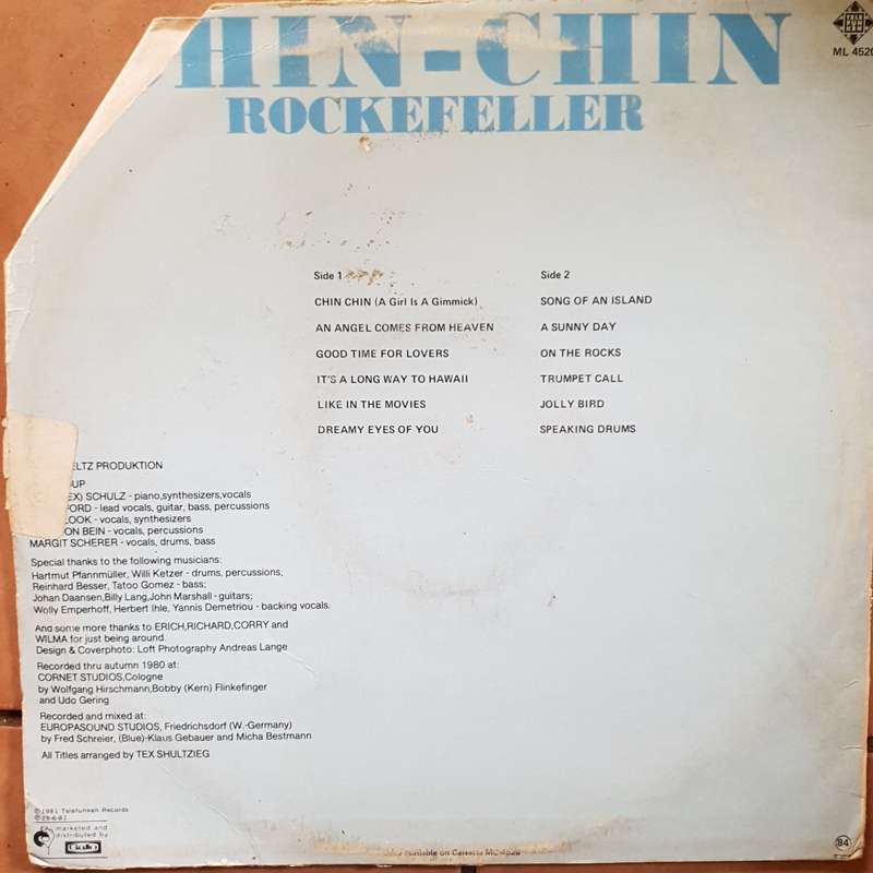 Rockefeller - Chin-Chin - Vinyl LP Record  - Opened  - Good+ Quality (G+)