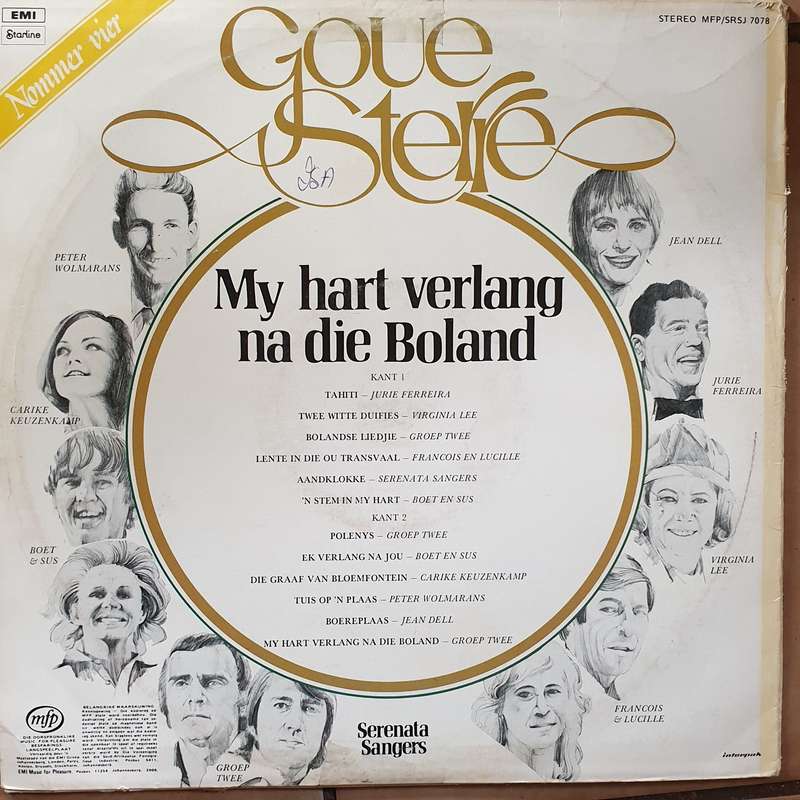 Goue Sterre - My Hart Verlang Na Die Boland -  Vinyl LP Record - Very-Good+ Quality (VG+)