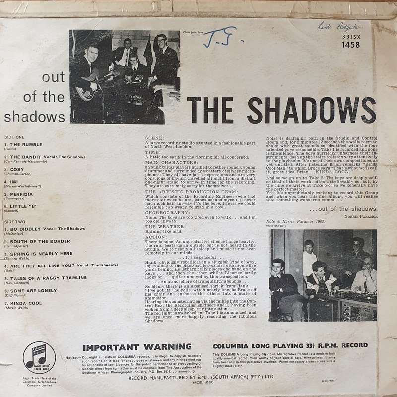 The Shadows - Out Of The Shadows - Vinyl LP Record - Opened  - Good Quality (G)