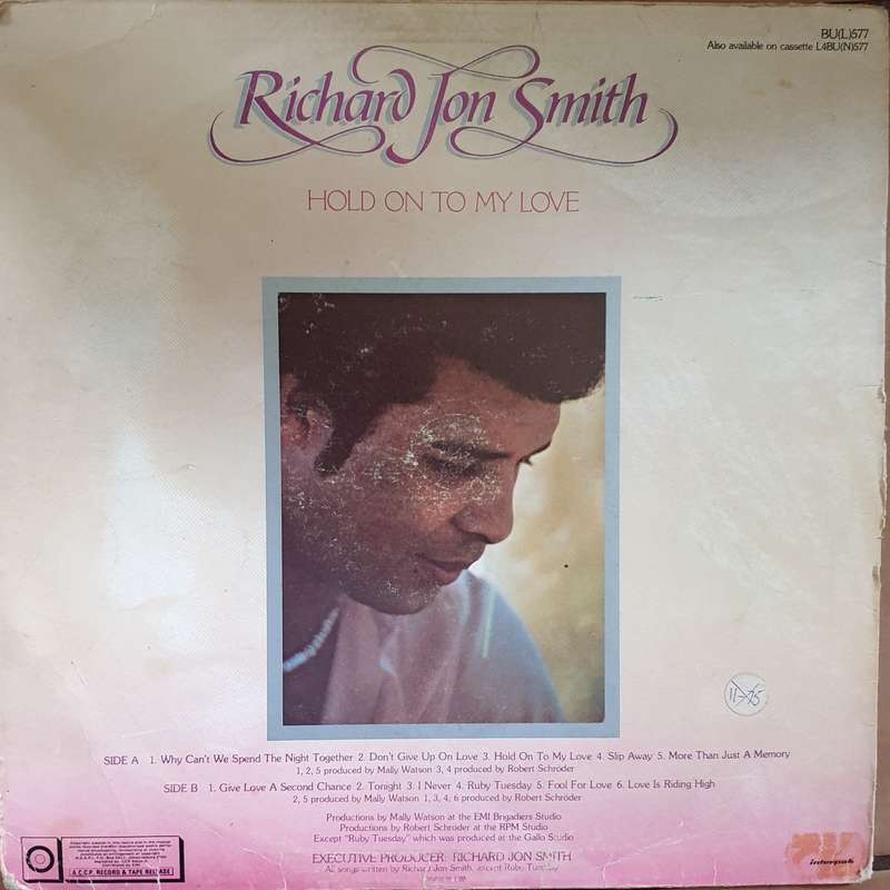 Richard Jon Smith - Hold Onto My Love  Vinyl LP Record - Opened  - Good+ Quality (G+)
