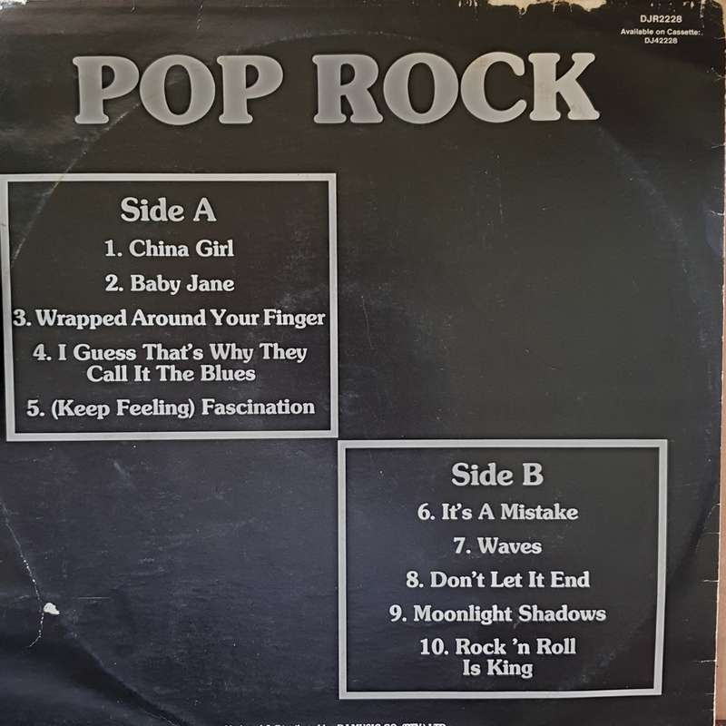 Pop Rock  Vinyl LP Record - Opened  - Good+ Quality (G+)