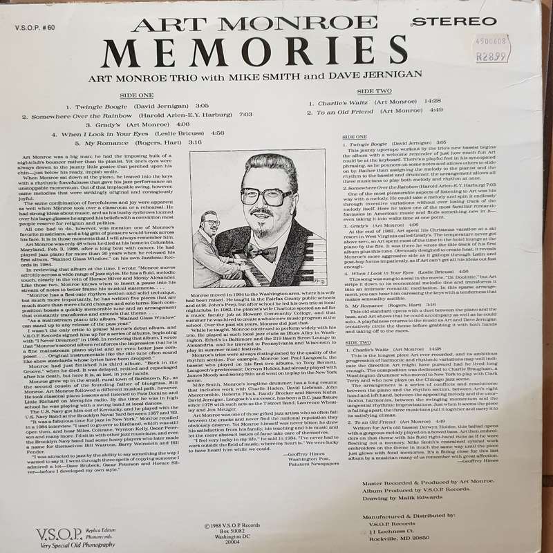 Art Monroe - Memories  - VSOP (Collectors Album) - Vinyl LP Record - Very-Good+ Quality (VG+)