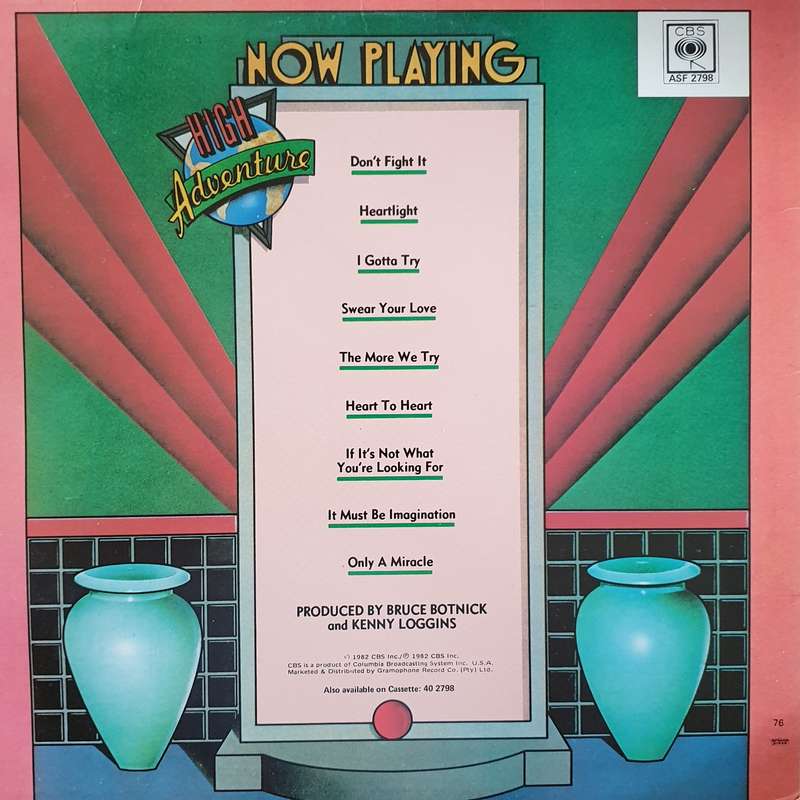 Kenny Loggins  High Adventure -  Vinyl LP Record - Very-Good+ Quality (VG+)