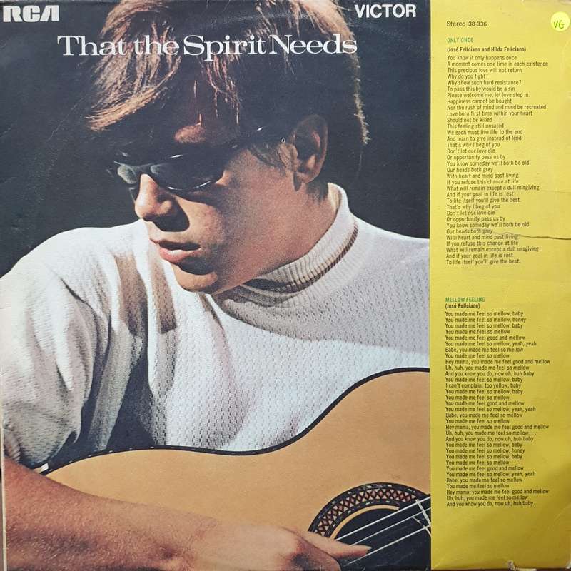 José Feliciano  That The Spirit Needs - Vinyl LP Record - Opened  - Very-Good Quality (VG)