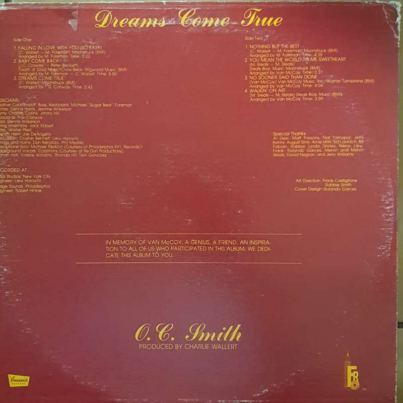 OC Smith  Dreams Come True - Vinyl LP Record - Opened  - Very-Good Quality (VG)