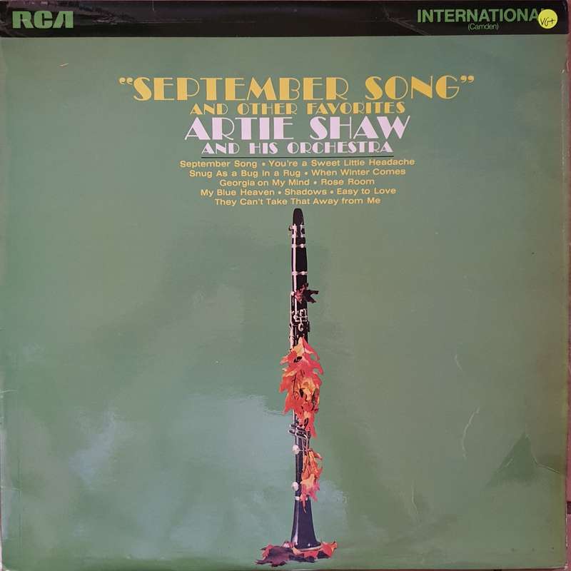 Artie Shaw And His Orchestra  "September Song"  -  Vinyl LP Record - Very-Good+ Quality (VG+)