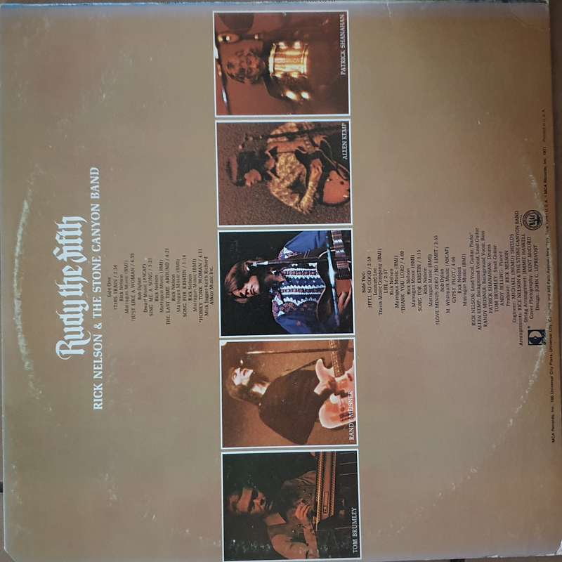Rick Nelson & The Stone Canyon Band  Rudy The Fifth -  Vinyl LP Record - Very-Good+ Quality...