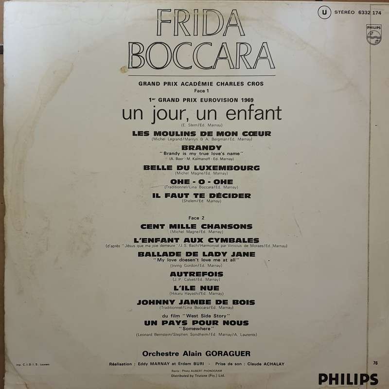 Frida Boccara - Un Jour, Un Enfant -  Vinyl LP Record - Very-Good+ Quality (VG+)