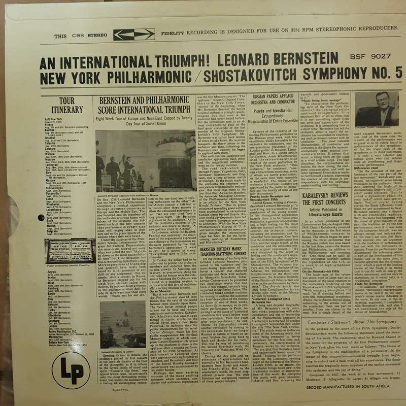 Leonard Bernstein  - CBS Masterworks - New York Philharmonic, Shostakovich  Symphony No. 5, Op...