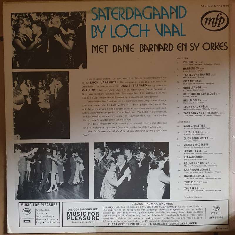 Danie Barnard en Sy Orkes - Saterdagaand by Loch Vaal - Vinyl LP Record - Opened  - Good Quality (G)