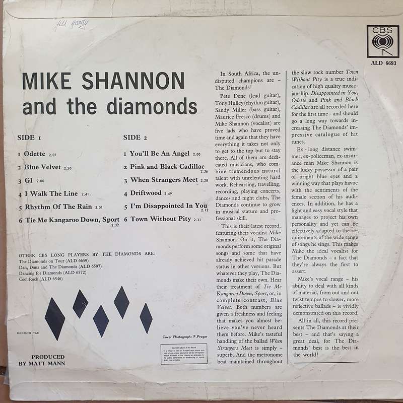 Mike Shannon & The Diamonds - Vinyl LP Record - Opened  - Very-Good Quality (VG)