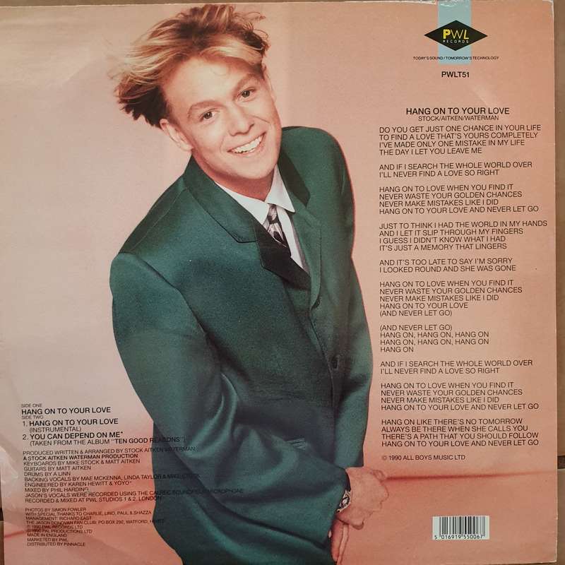 Jason Donovan  Hang On To Your Love -  Vinyl Record - Very-Good+ Quality (VG+)