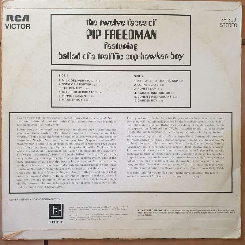 Pip Friedman - The Twelve Faces Of Pip Friedman -  Vinyl LP Record - Very-Good+ Quality (VG+)