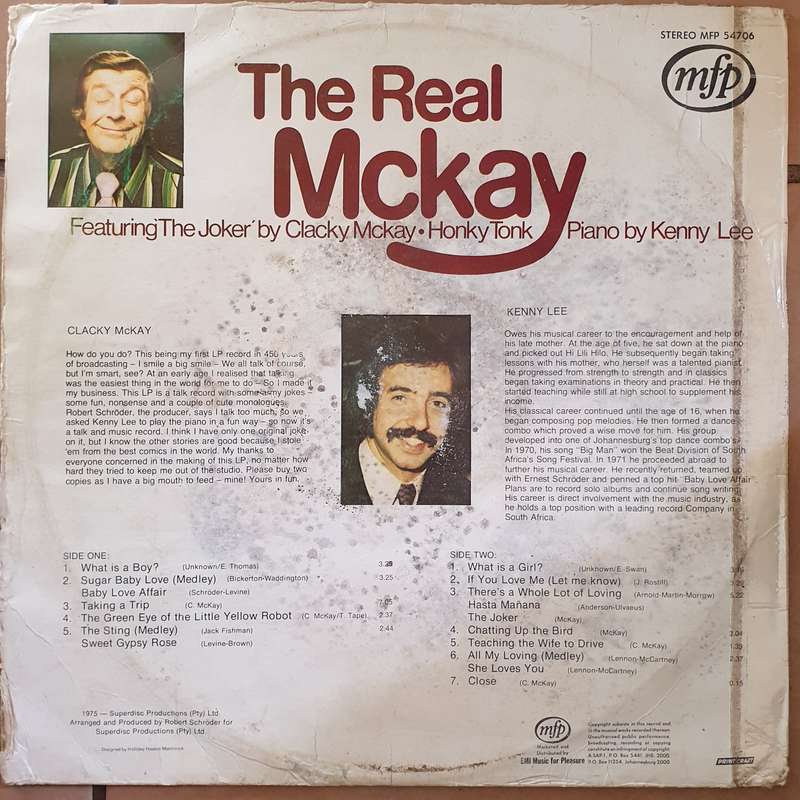 Clacky McKay - The Real Clark McKay - Vinyl LP Record - Opened  - Fair Quality (F)