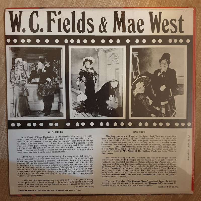 W.C. Fields His Only RecordingPlus Eight Songs By Mae West  The Temperance Lecture / ...