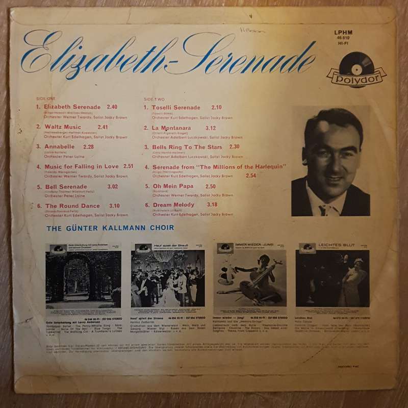 Gunter Kallmann Choir  Elizabethan Serenade - Vinyl LP Record - Good Quality (G)