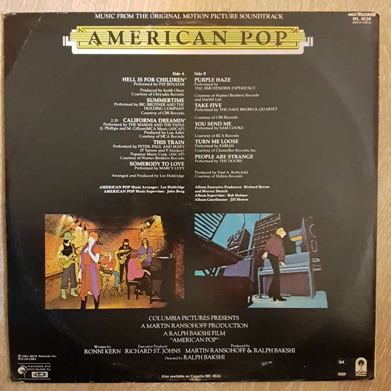 American Pop (From Original Motion Picture Soundtrack) - Various - Original Artists -  Vinyl LP R...
