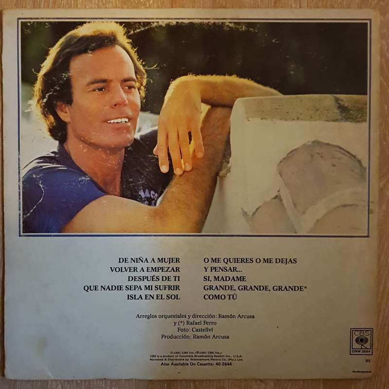 Julio Iglesias - De Nina a Mujer -  Vinyl Record - Very-Good- Quality (VG-)