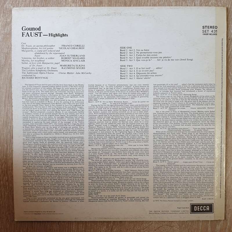 Gounod - Corelli, Sutherland, Ghiaurov, London Symphony Orchestra, Bonynge  Faust - Highlig...
