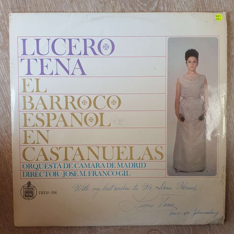 Lucero Tena El Barroco Español - Rare Autographed -  Vinyl LP Record - Very-Good+ Quality (VG+)