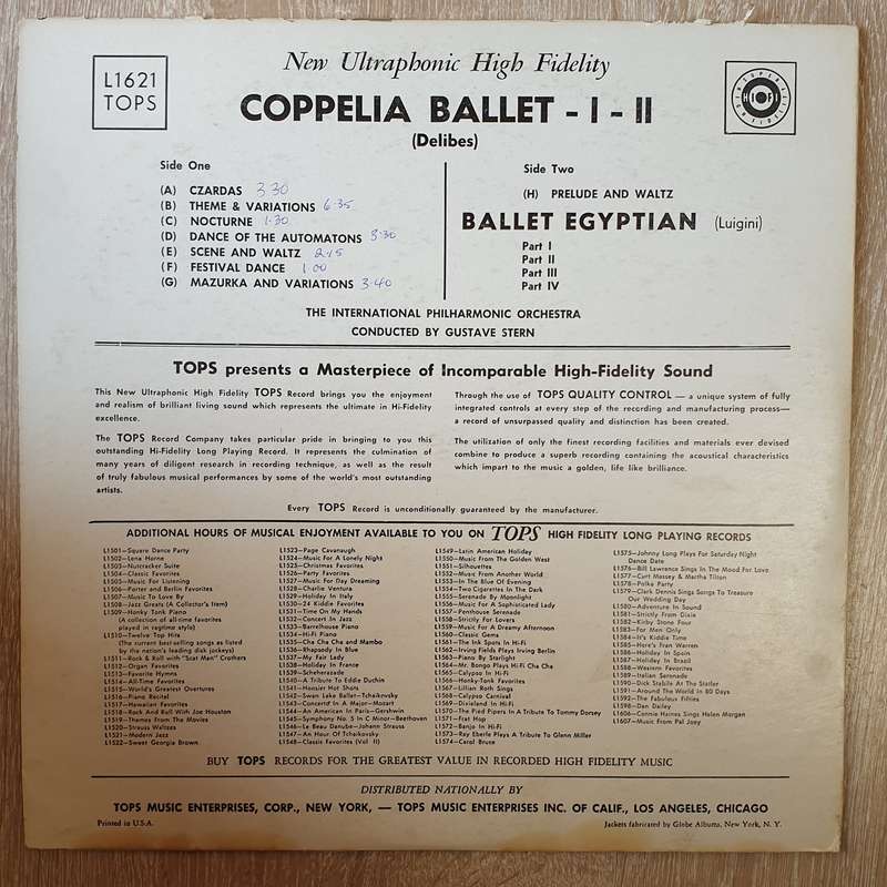 Delibes - Coppelia Ballet I-II -  Vinyl LP Record - Very-Good+ Quality (VG+)