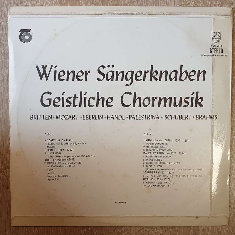 Wiener Sangerknaben - Gesitliche Chormusik -  Britten, Mozart .... .- Vinyl LP Record - Very-Good...