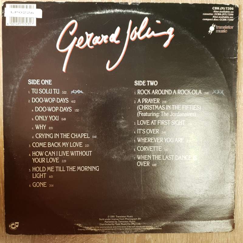 Gerard Joling  Memory Lane - Vinyl LP Record - Very-Good+ Quality (VG+)