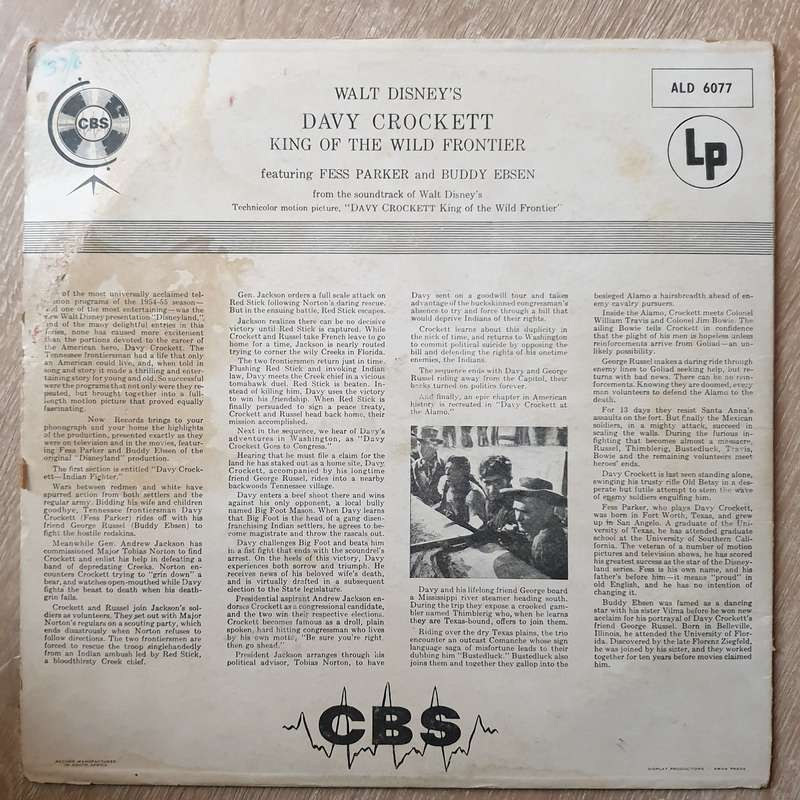Walt Disney's - Davy Crockett - Fess Parker And Buddy Ebsen - Davy Crockett King Of The Wild Fron...
