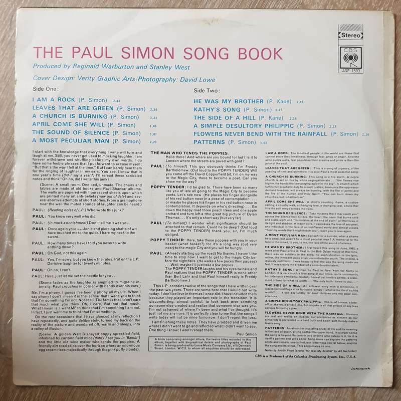 Paul Simon  The Paul Simon Song Book - Vinyl LP Record - Very-Good+ Quality (VG+)