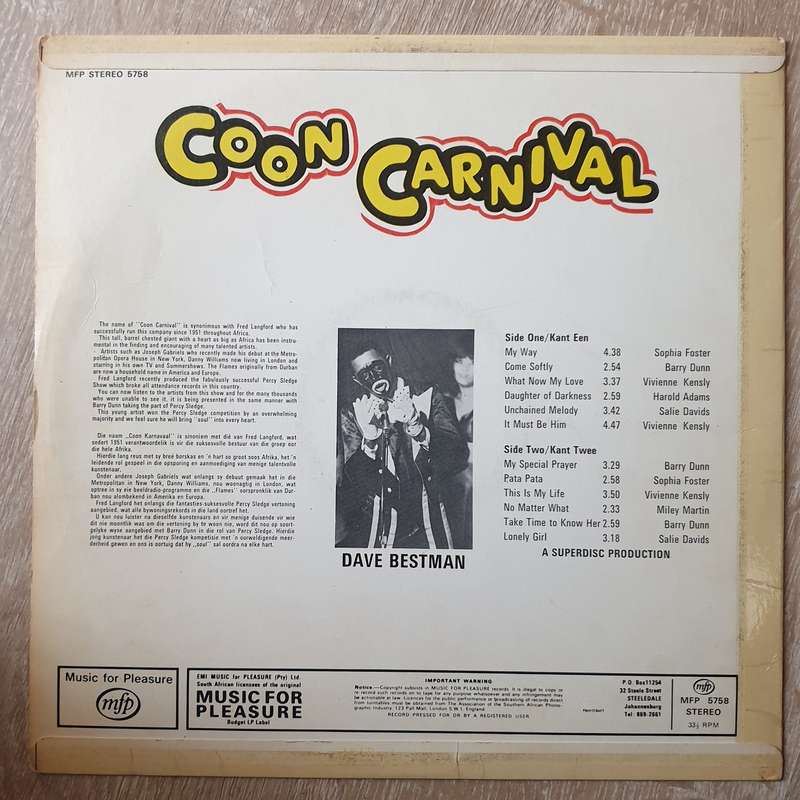 The Coon Carnival Band With The Golden City Dixies  Coon Carnival -  Vinyl Record - Opened ...