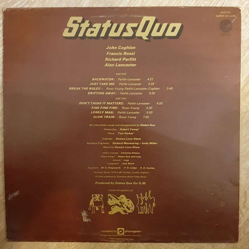 Status Quo  Quo -  Vinyl LP Record - Very-Good+ Quality (VG+)