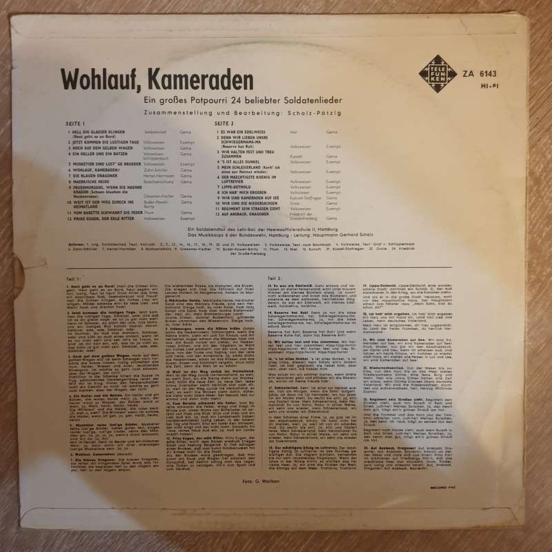 Wohlauf, Kameraden - Ein Soldatenchor Des Lehr-Bataillons Der Heeresoffizierschule II, Hamburg, D...