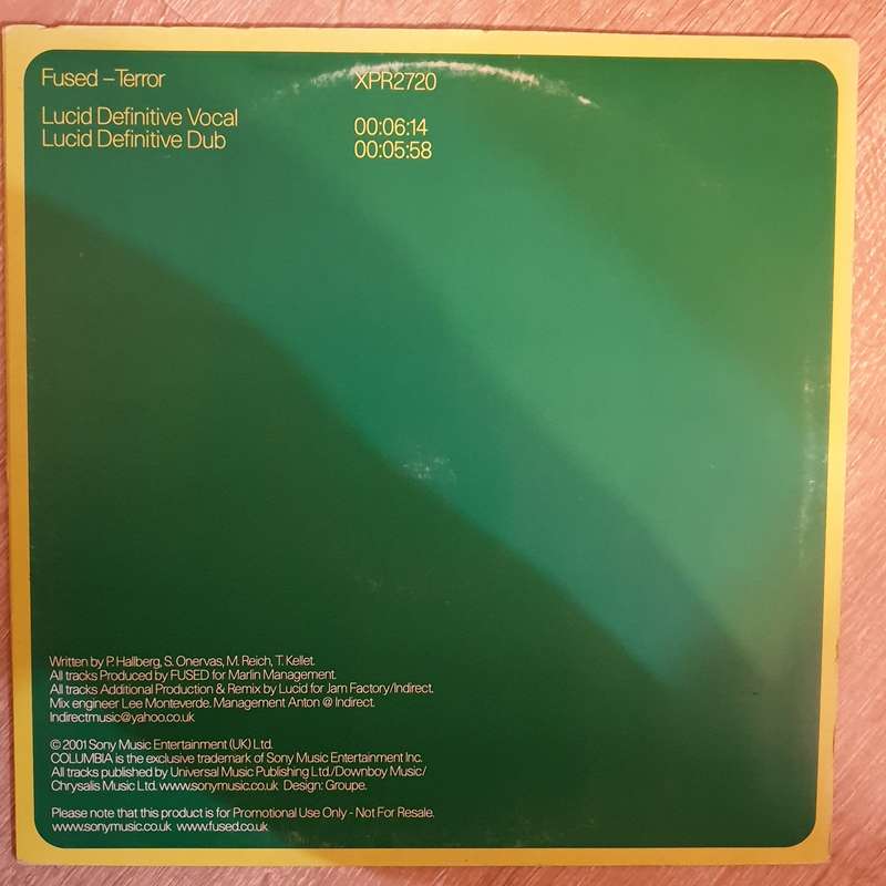 Fused- Terror -  Vinyl Record - Very-Good+ Quality (VG+)