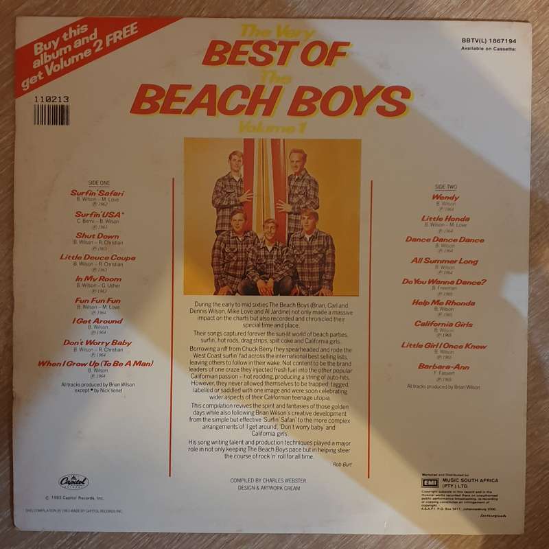 Beach Boys - Best of the Beach Boys - Vol 1 - Vinyl LP Record - Very-Good+ Quality (VG+)