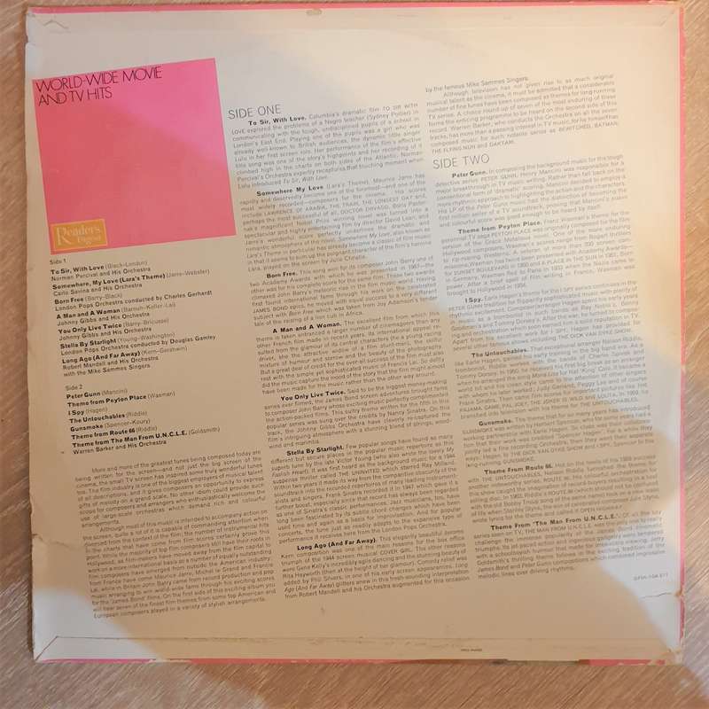 World Wide Movie & TV Hits -  Vinyl LP Record - Very-Good+ Quality (VG+)