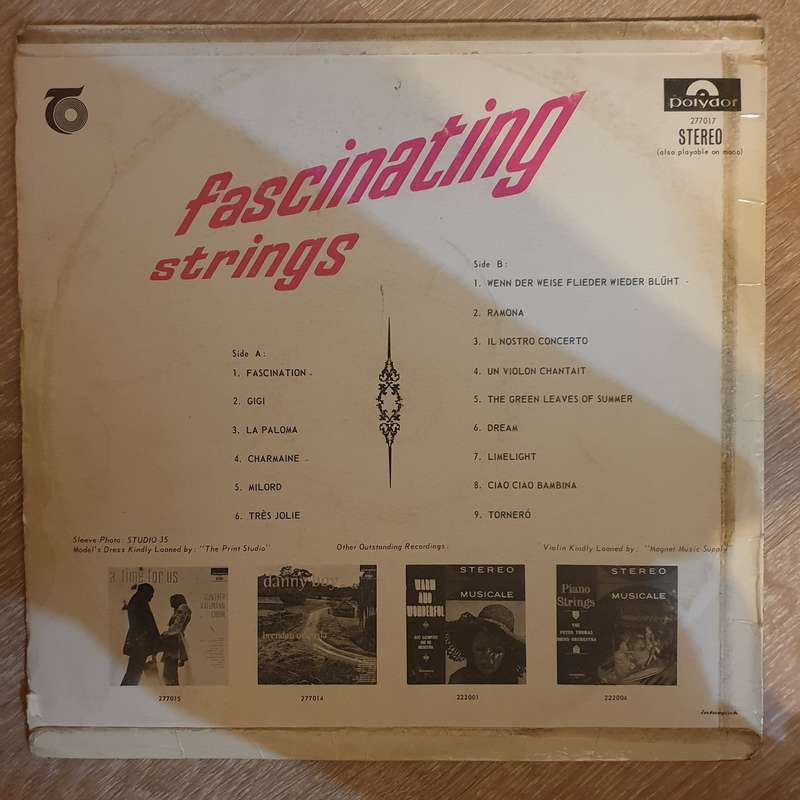Helmut Zacharias  Fascinating Strings -  Vinyl LP Record - Very-Good+ Quality (VG+)