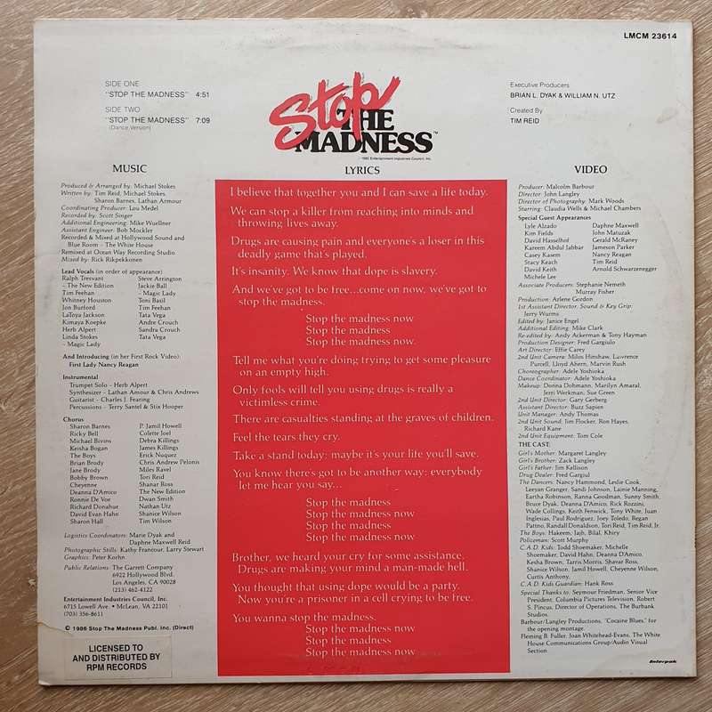 Stop The Madness  Stop The Madness -  Vinyl Record - Very-Good+ Quality (VG+)
