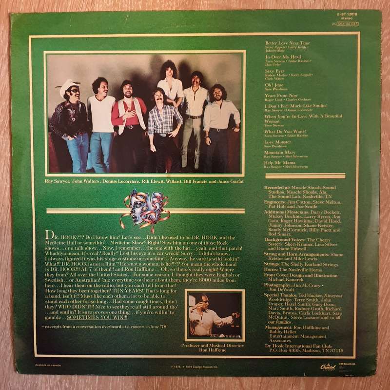 Dr. Hook  Sometimes You Win (UK pressing) -  Vinyl LP Record - Very-Good+ Quality (VG+)