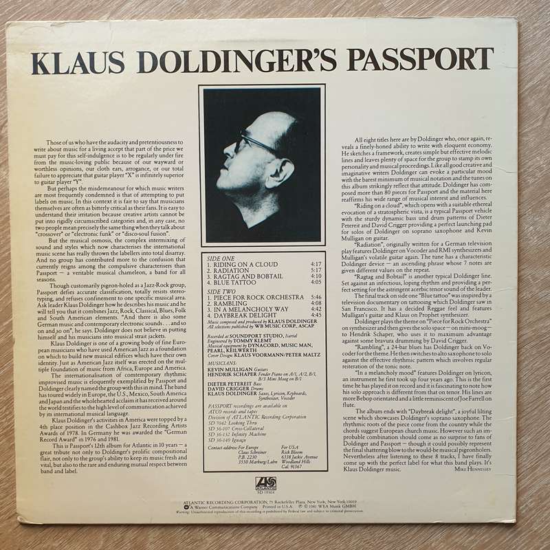 Passport  Blue Tattoo -  Vinyl LP Record - Very-Good+ Quality (VG+)
