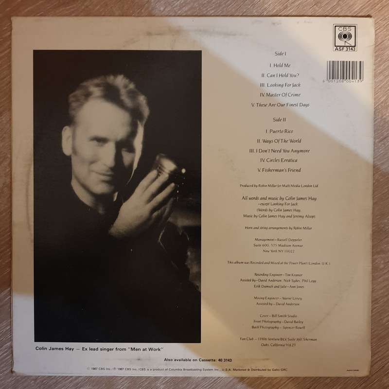 Colin James Hay (Lead Singer from Men At Work)  Looking For Jack   Vinyl LP Record - ...