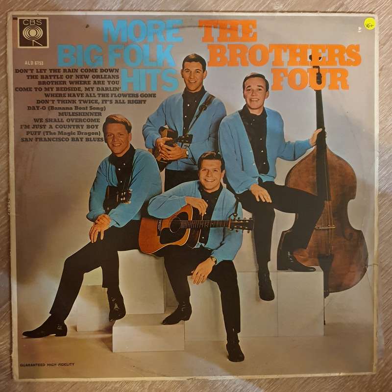 The Brothers Four  More Big Folk Hits    Vinyl LP Record - Very-Good+ Quality (VG+)
