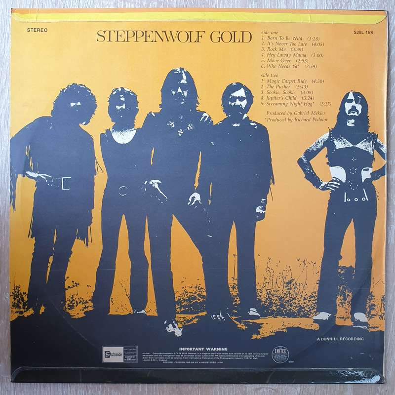 Steppenwolf  Gold (Their Great Hits) - Vinyl LP Record - Opened  - Very-Good Quality (VG)