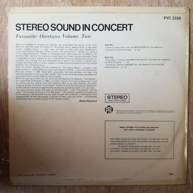 Stereo Sound in Concert - Favourite Overtures - Vol 2   Vinyl LP Record - Very-Good+ Quality (...
