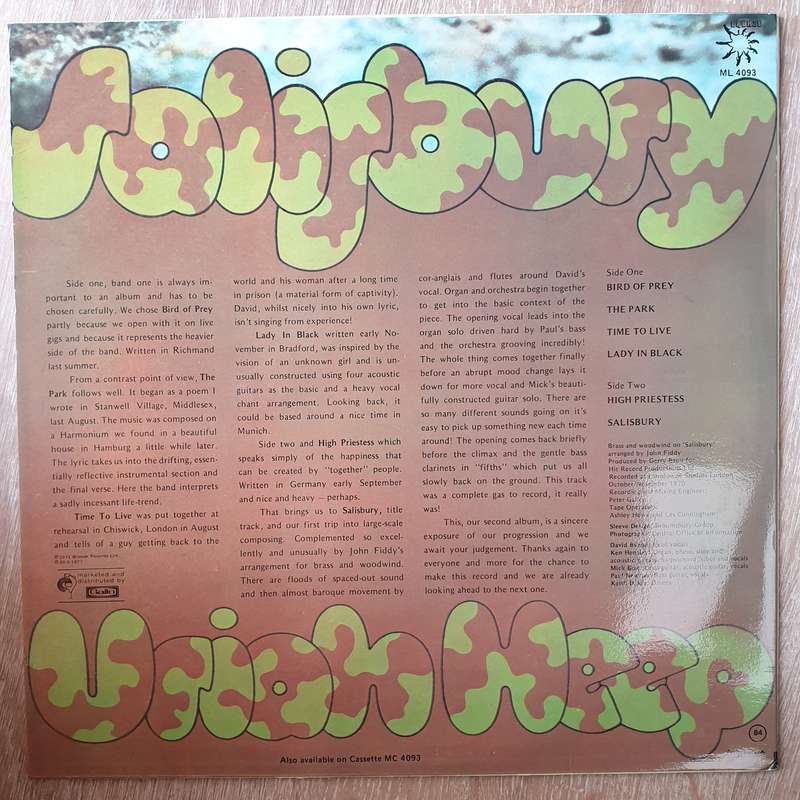 Uriah Heep  Salisbury (4093)-  Vinyl LP Record - Very-Good+ Quality (VG+)