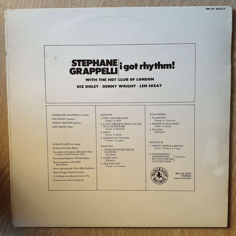 Stephane Grappelli With The Hot Club Of London  I Got Rhythm! - Vinyl LP Record - Very-Good...