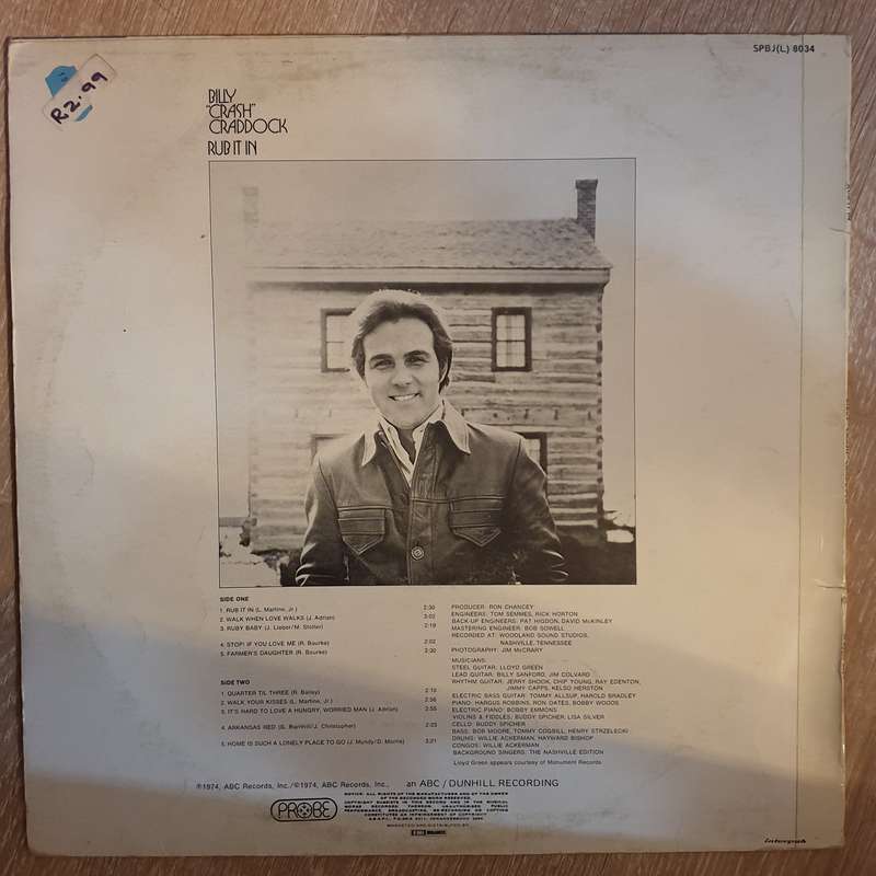 Billy "Crash" Craddock  Rub It In - Vinyl LP Record - Very-Good+ Quality (VG+)